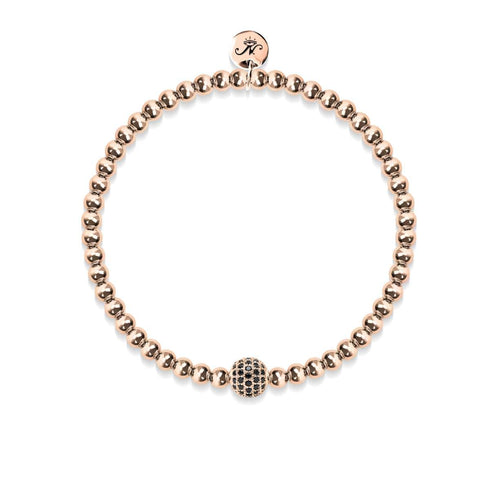Charismatisch | 18 Karat Roségold | Schwarze Zirkonia-Kristalle | Ausdrucksarmband